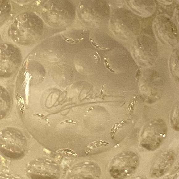 OLEG CASSINI CRYSTAL GOLF PAPER WEIGHT CLEAR GOLF BALL, - Picture 4 of 5